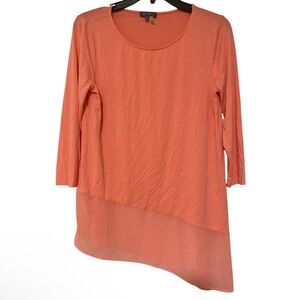 Vince Camuto Orange Peachy Asymmetrical Chiffon Bottom - Size S